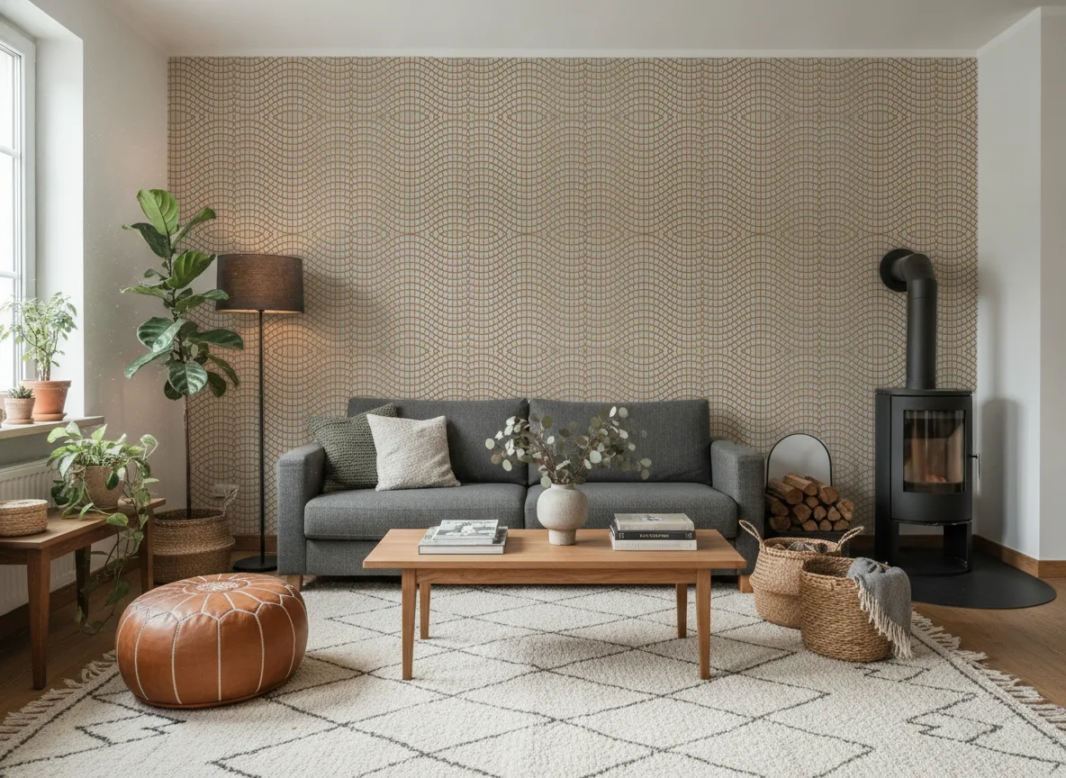 Onsen — Salon z kozą w domu