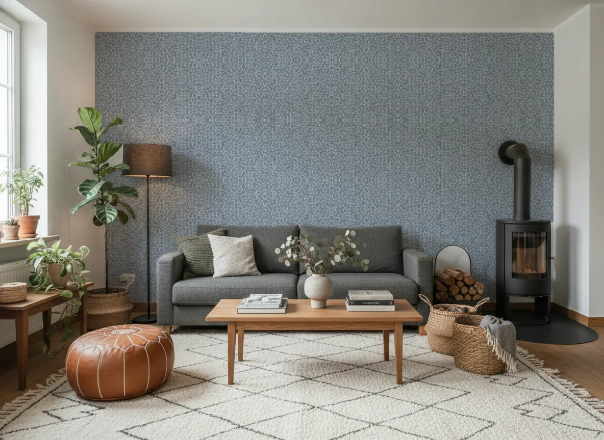 Drobne heksagony — Salon z kozą w domu