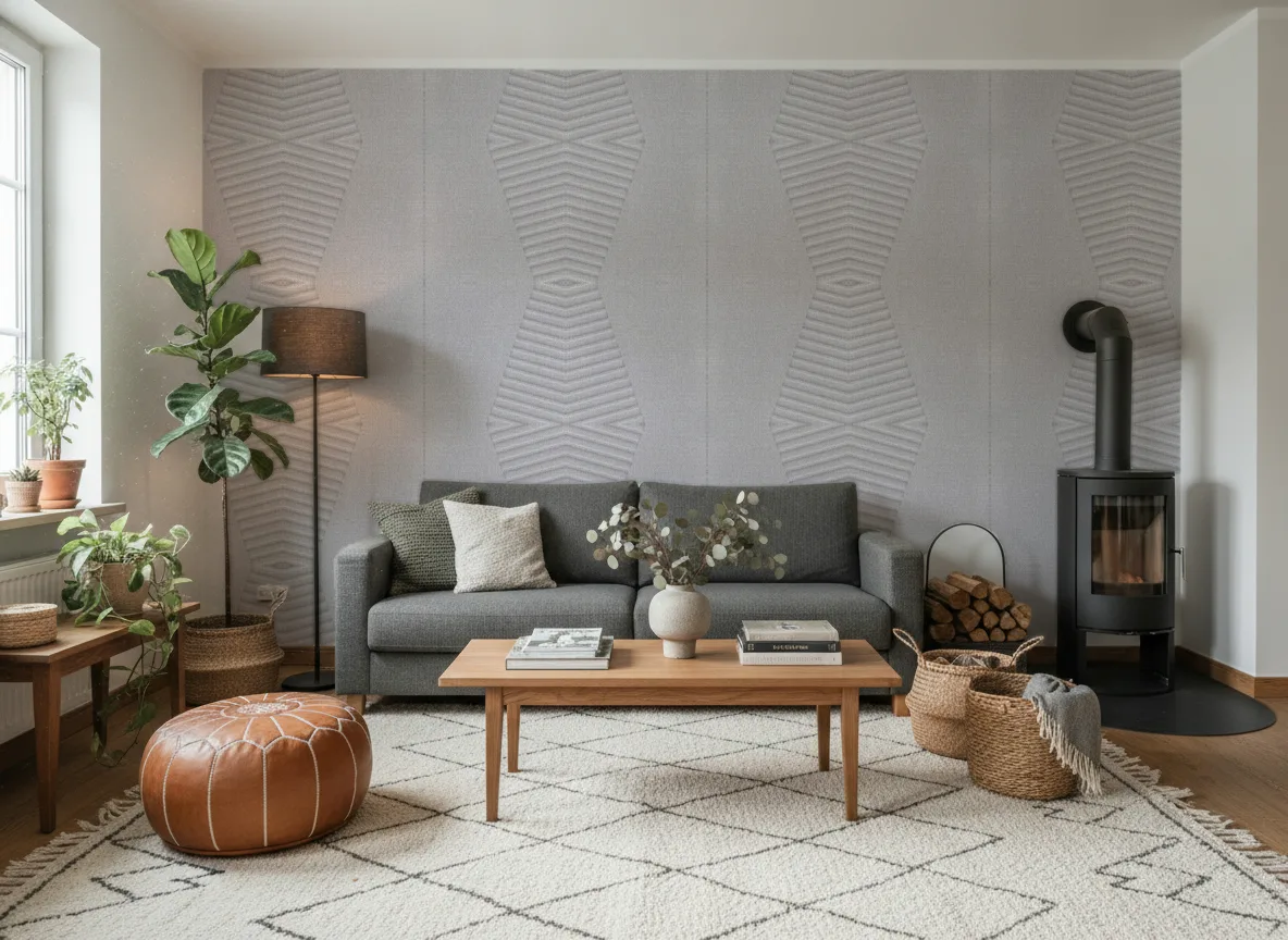 Polyform Vinacoustic Arcad — Salon z kozą w domu