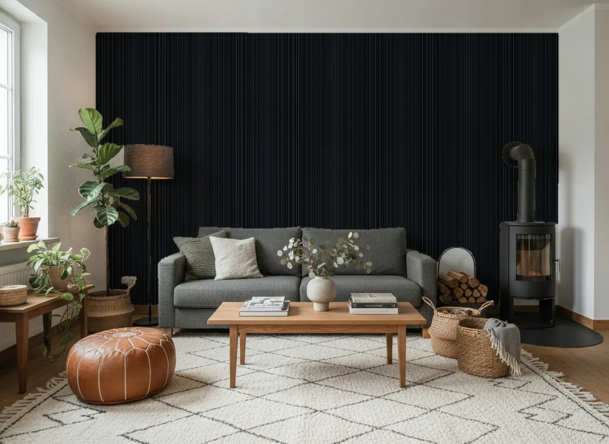 Tapeta obiektowa Harry W01 — Salon z kozą w domu
