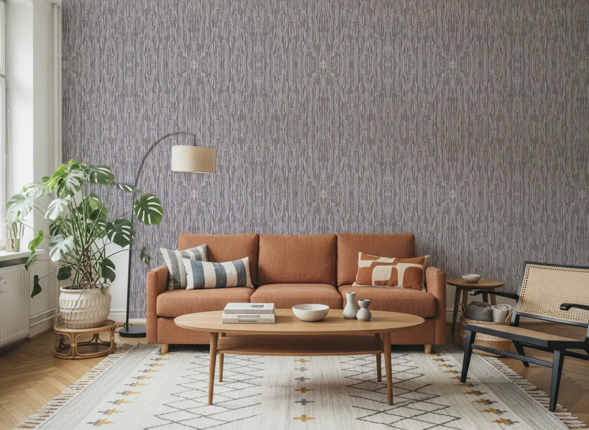 Lahna Le Velours — Salon z terakotową sofą