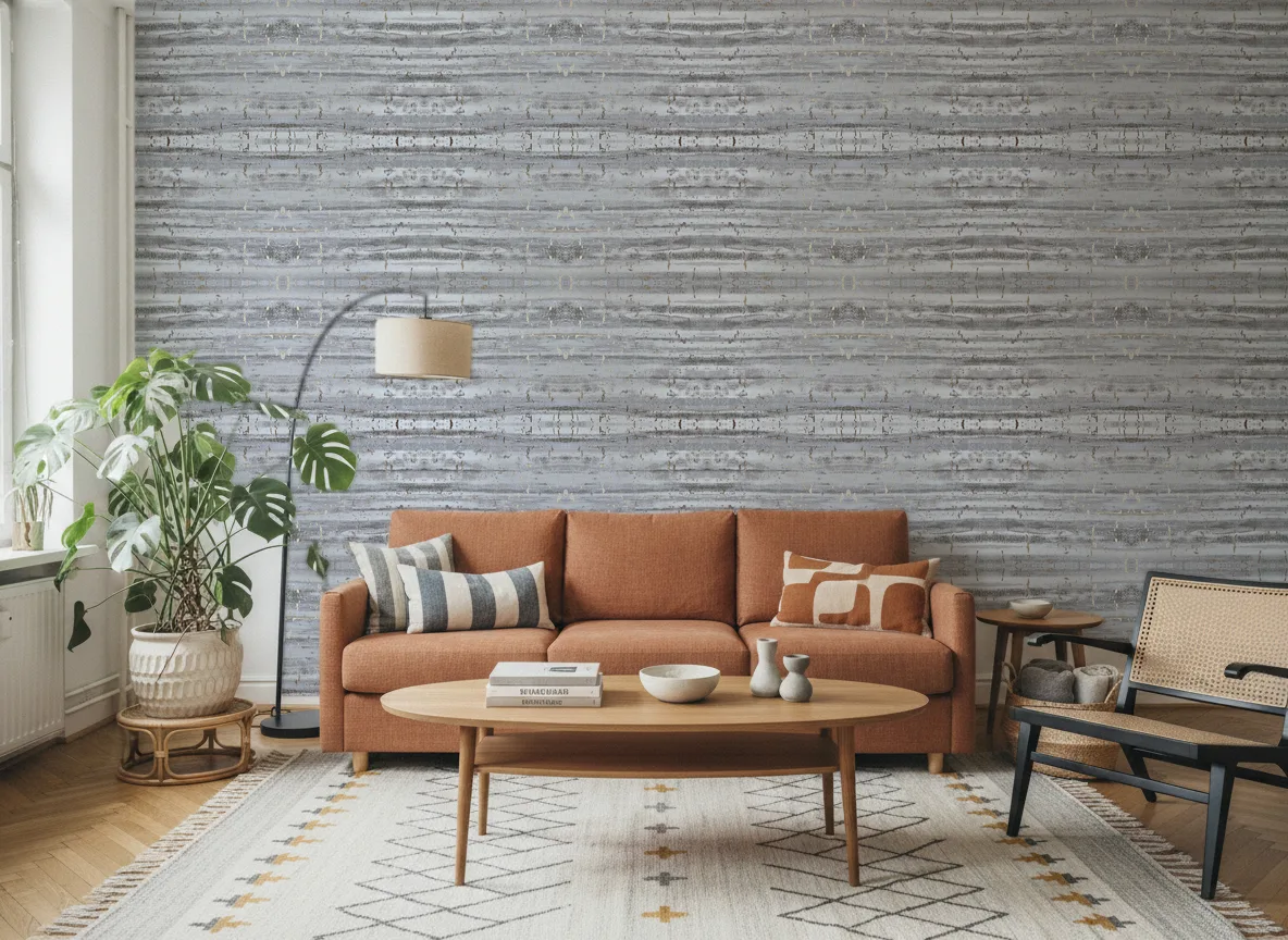 Liege — Salon z terakotową sofą