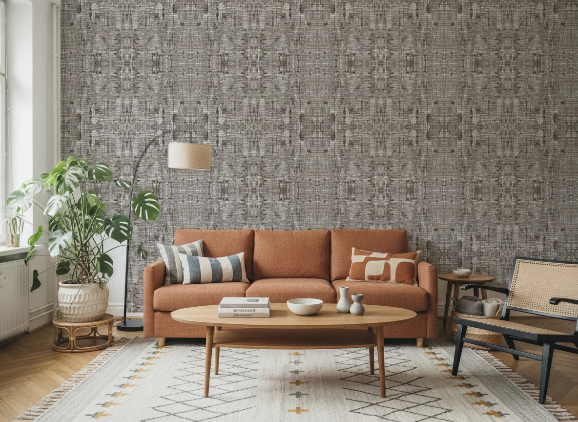 Manufactura — Salon z terakotową sofą