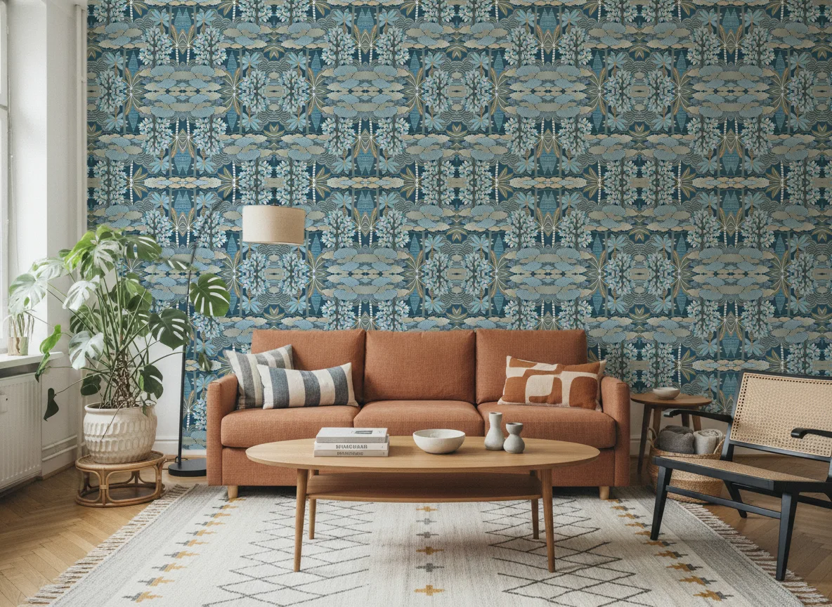Marakanda — Salon z terakotową sofą