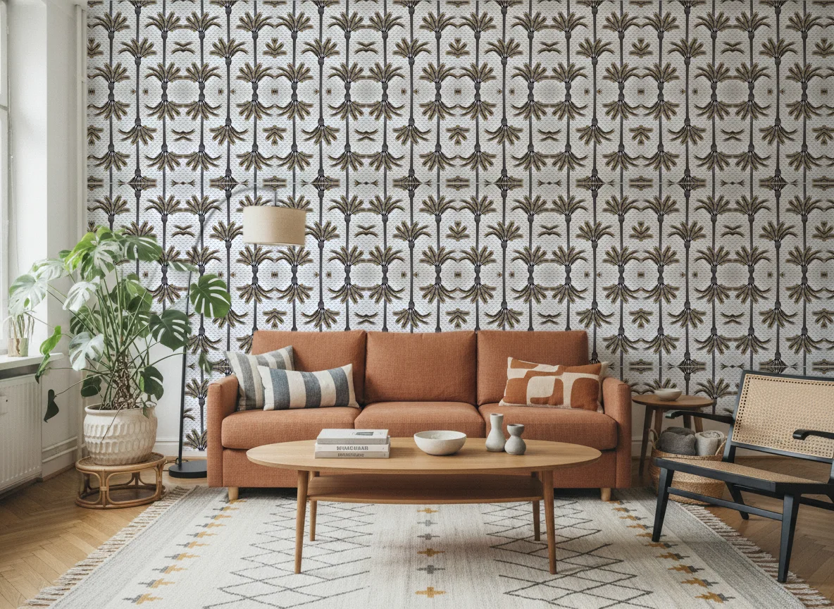 Mirage — Salon z terakotową sofą