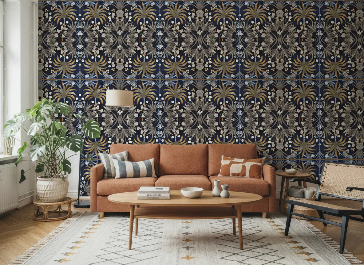 Mirissa — Salon z terakotową sofą