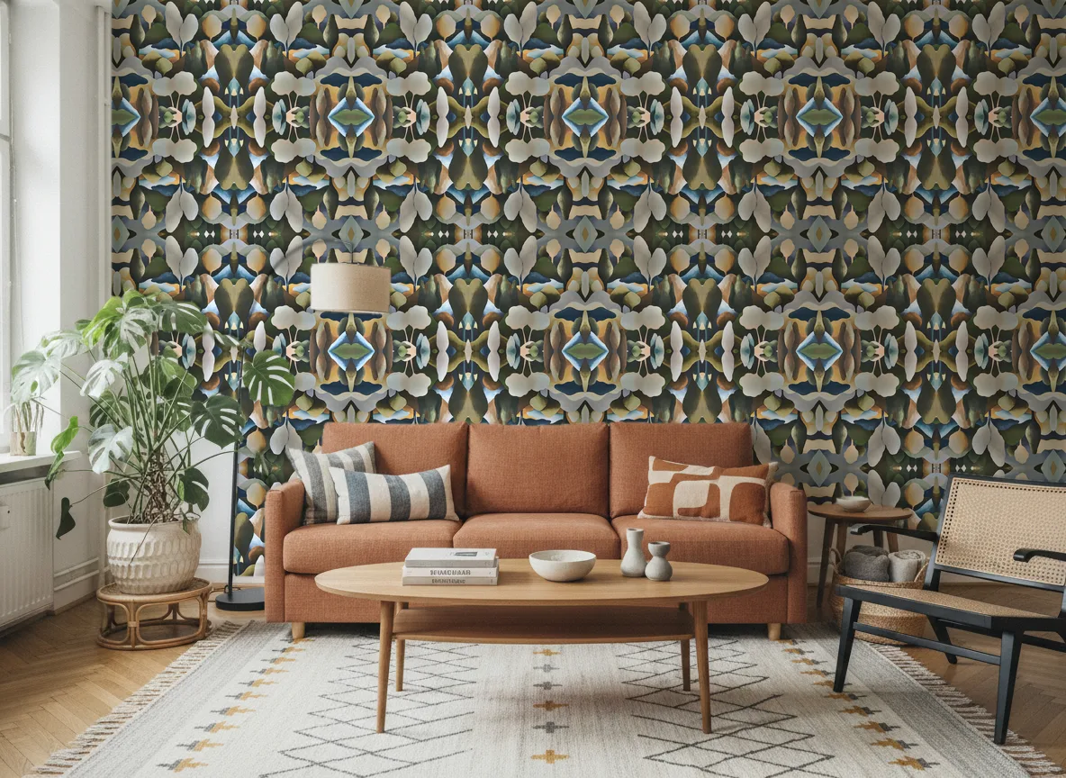 Orée — Salon z terakotową sofą