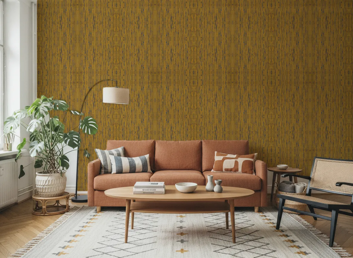 Sequoia Escambray — Salon z terakotową sofą