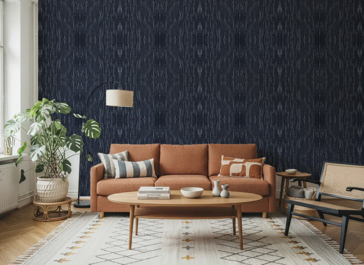 Sequoia Escambray — Salon z terakotową sofą