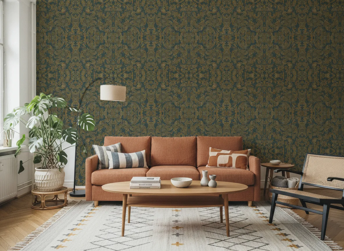 Venetie — Salon z terakotową sofą