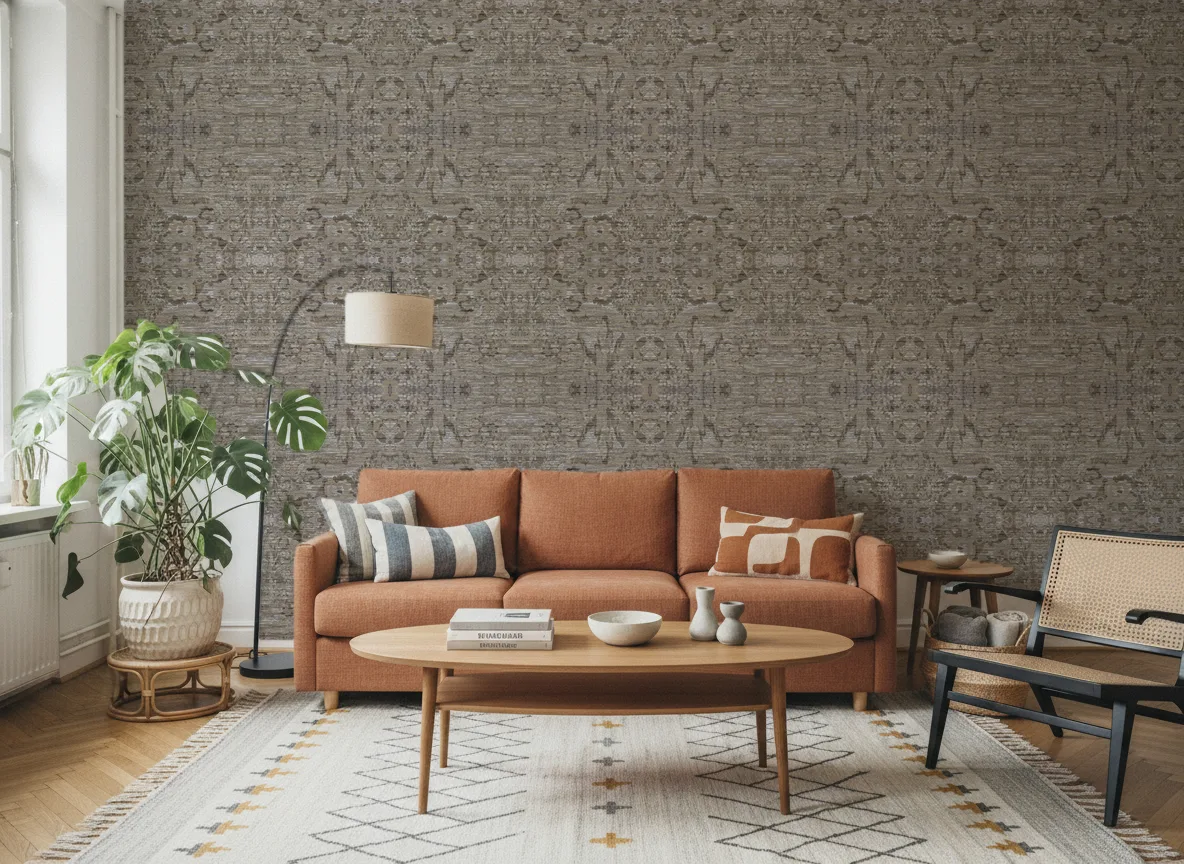 Verdure — Salon z terakotową sofą