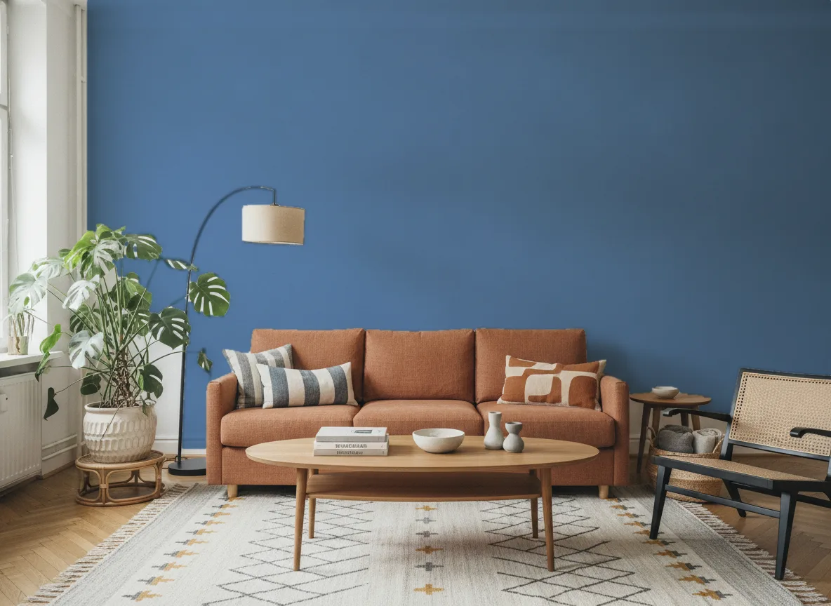 AirPanel — Salon z terakotową sofą