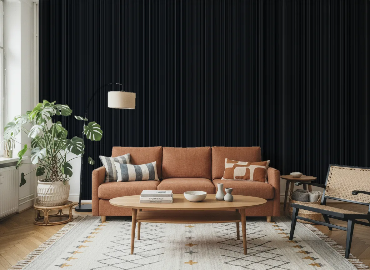 Tapeta obiektowa Harry W01 — Salon z terakotową sofą