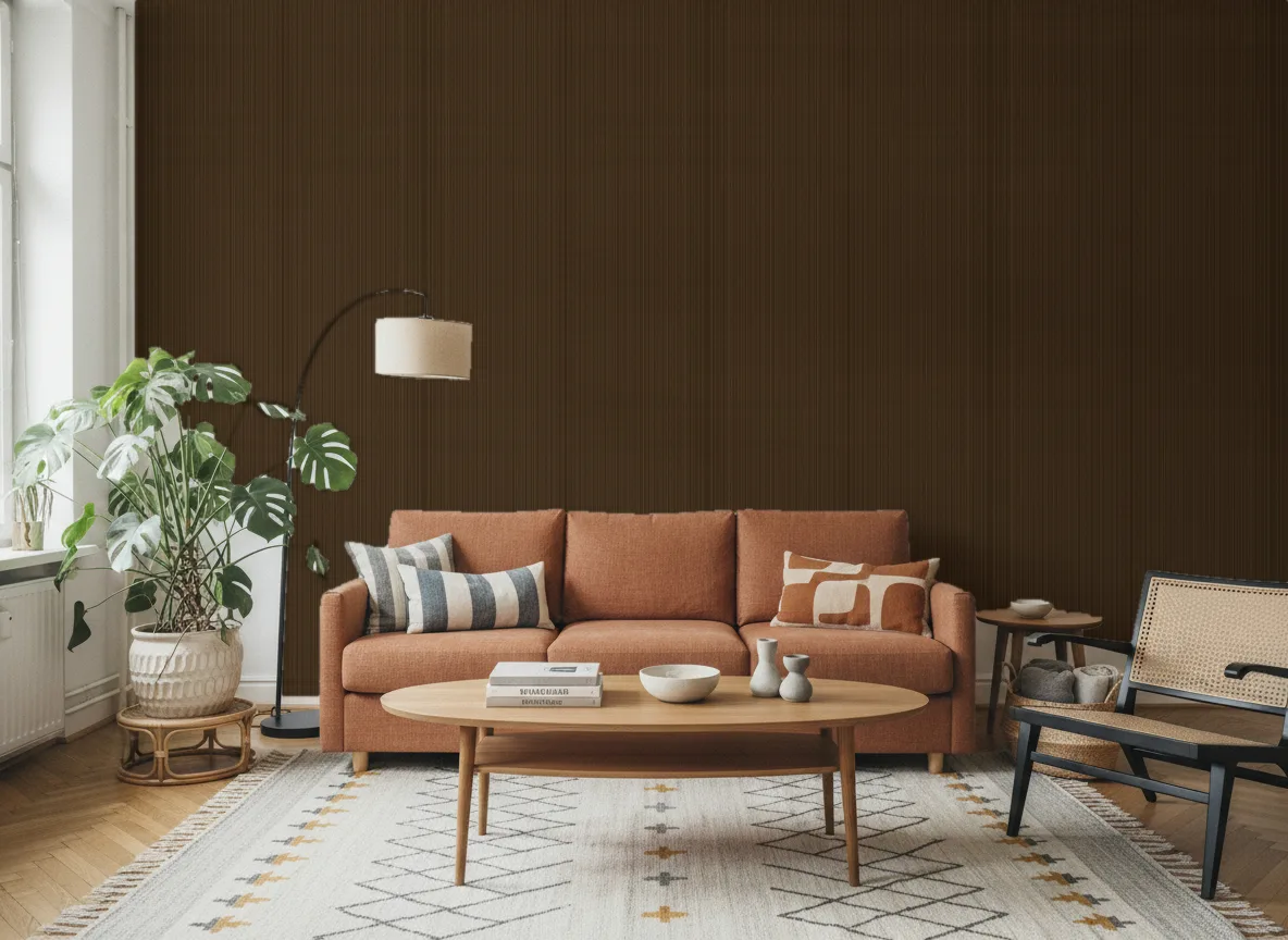 Tapeta obiektowa Henry W31 — Salon z terakotową sofą