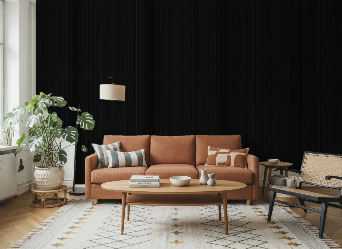 Tapeta obiektowa Hugo W11 — Salon z terakotową sofą