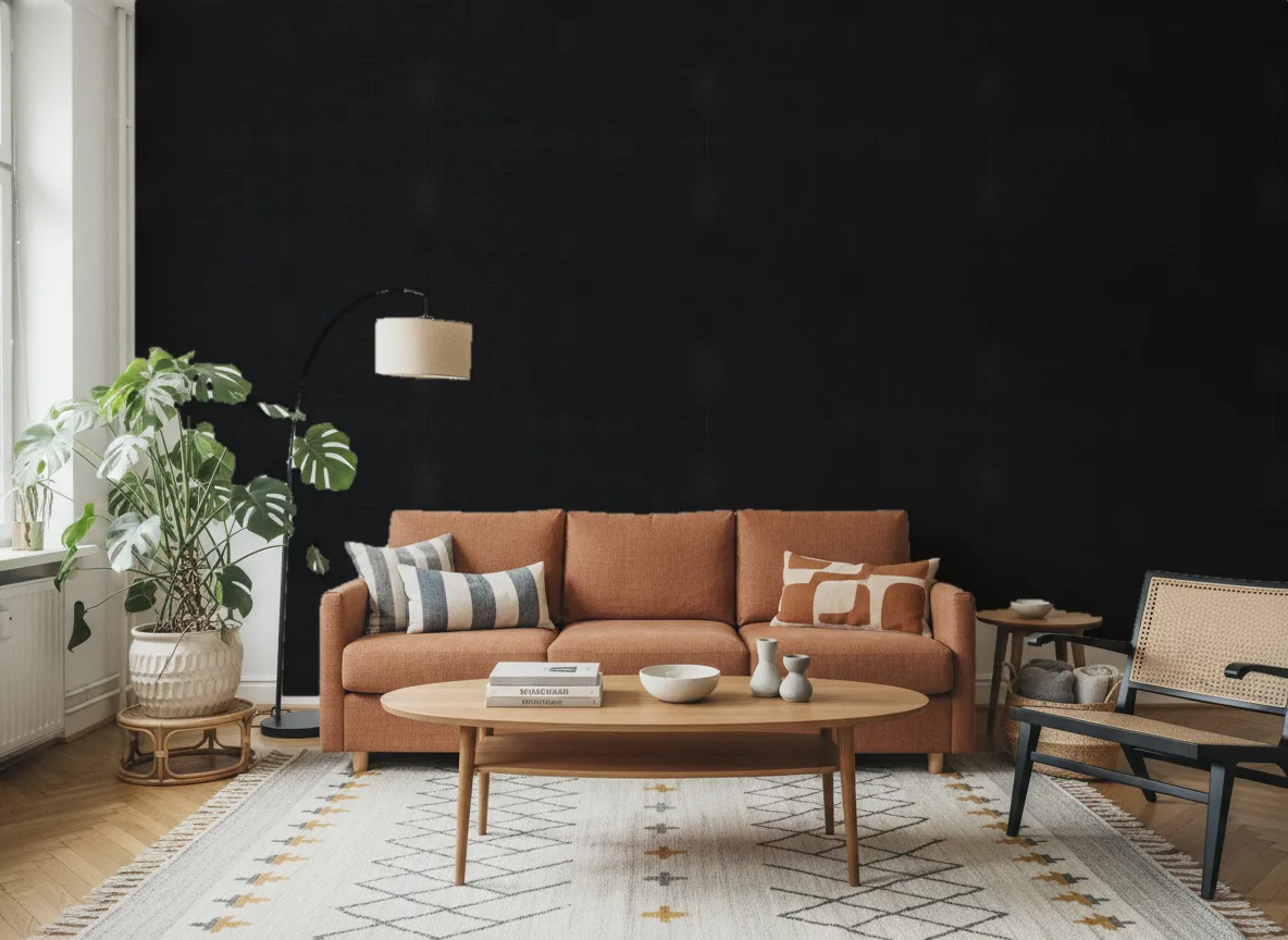 Tapeta obiektowa Kris W58 — Salon z terakotową sofą