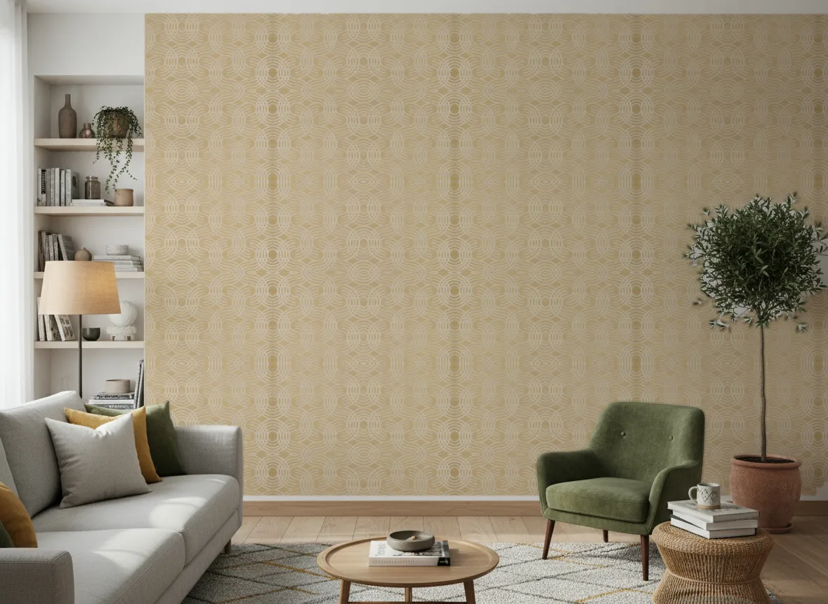 Auraria Textures Metalliques — Salon z zielonym fotelem