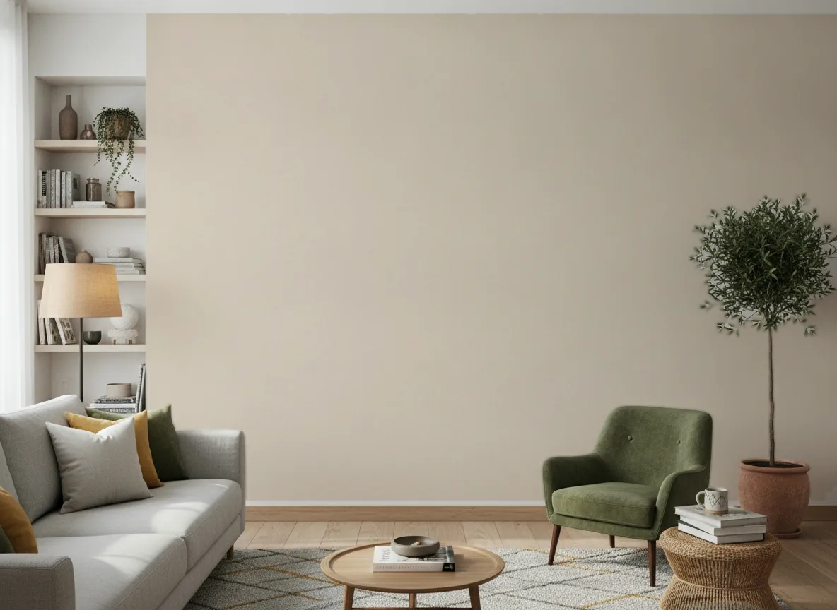 Fibra — Salon z zielonym fotelem