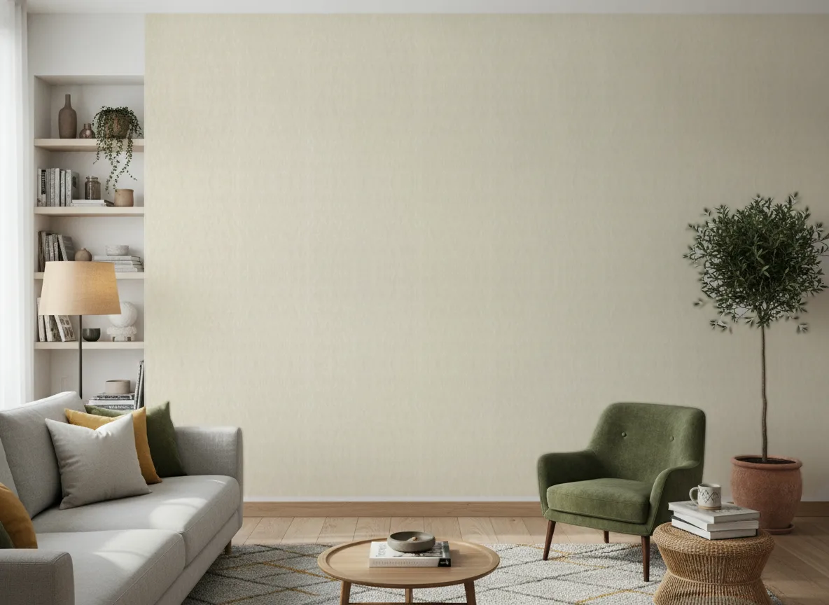 Keramos Texture Cerame — Salon z zielonym fotelem