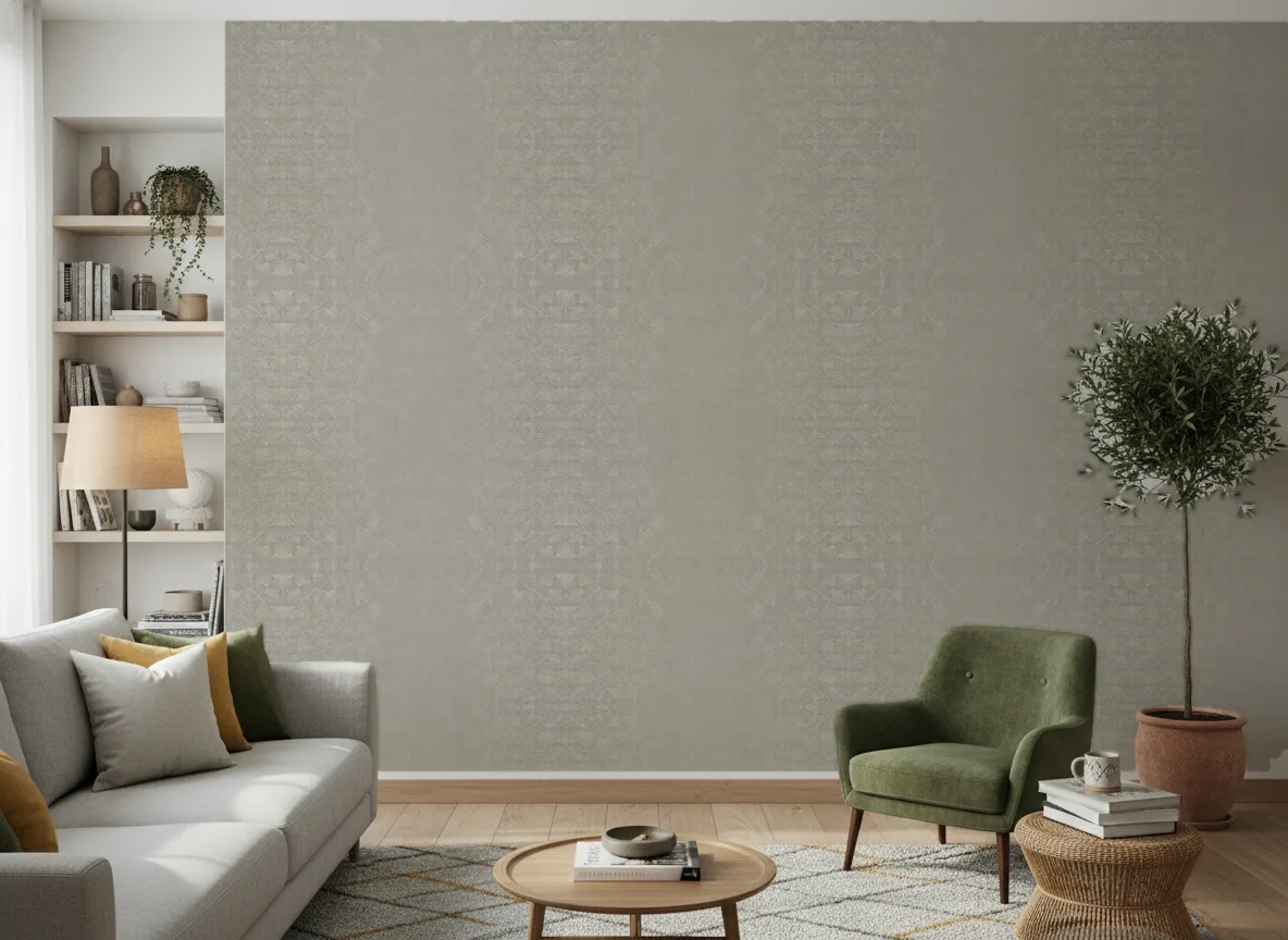 Songket Nature Precieuse – Textures — Salon z zielonym fotelem