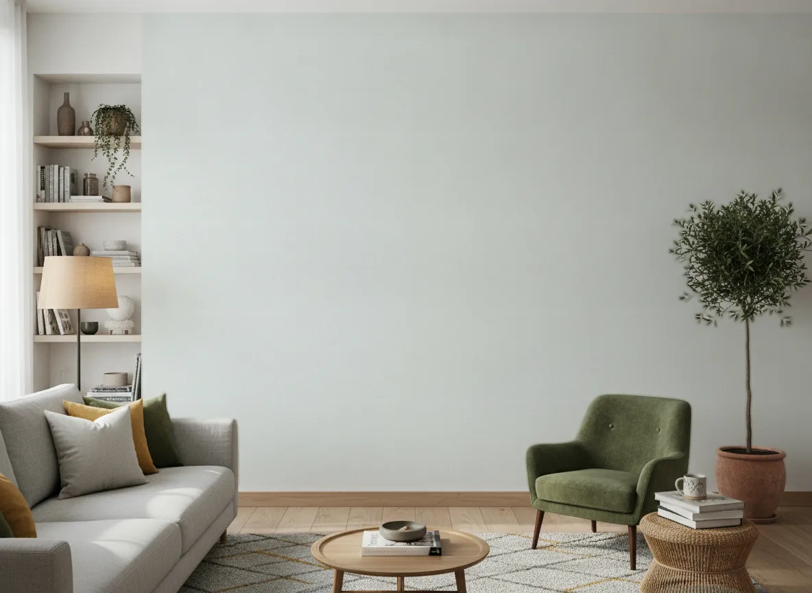 Concept Płótno — Salon z zielonym fotelem