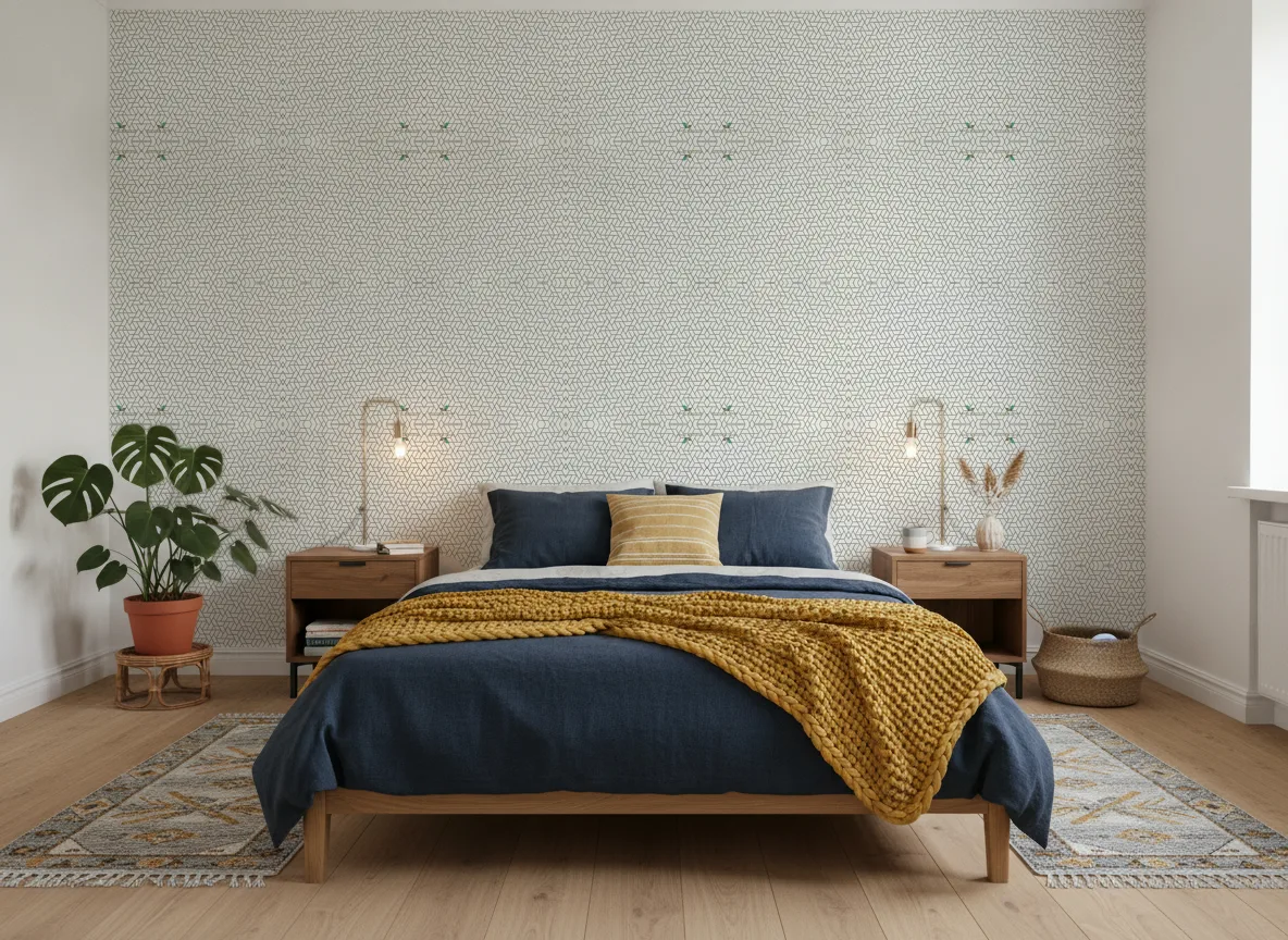Papilio Natural — Sypialnia z granatową pościelą