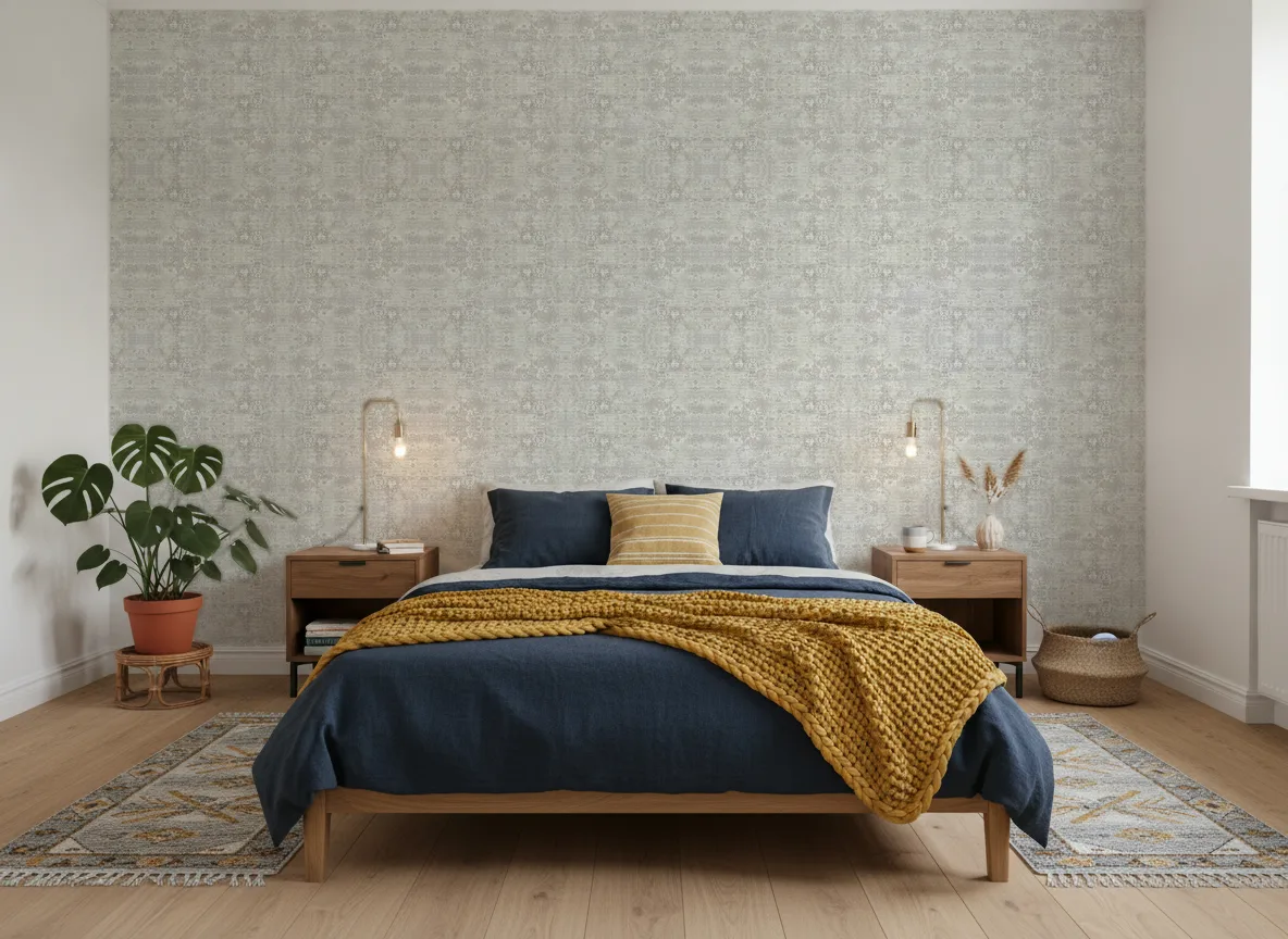 Concept Vintage — Sypialnia z granatową pościelą