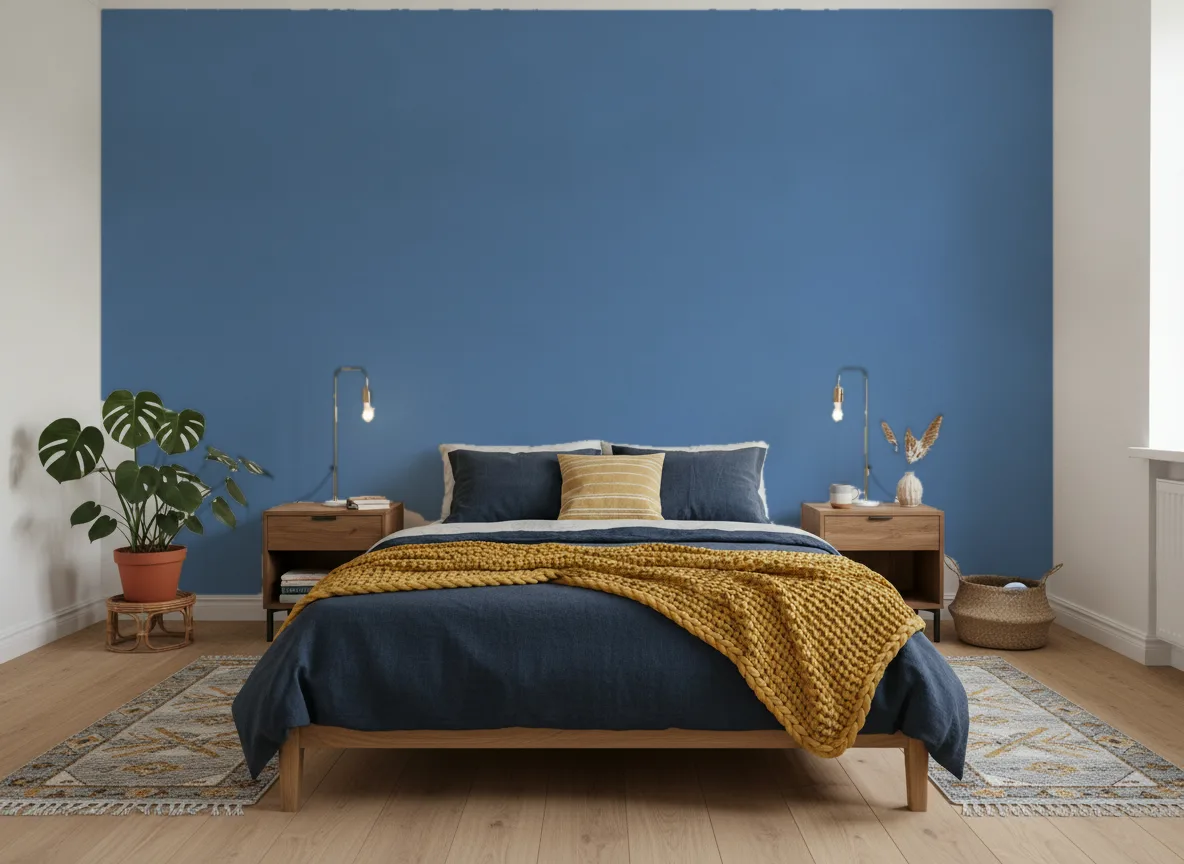AirPanel — Sypialnia z granatową pościelą
