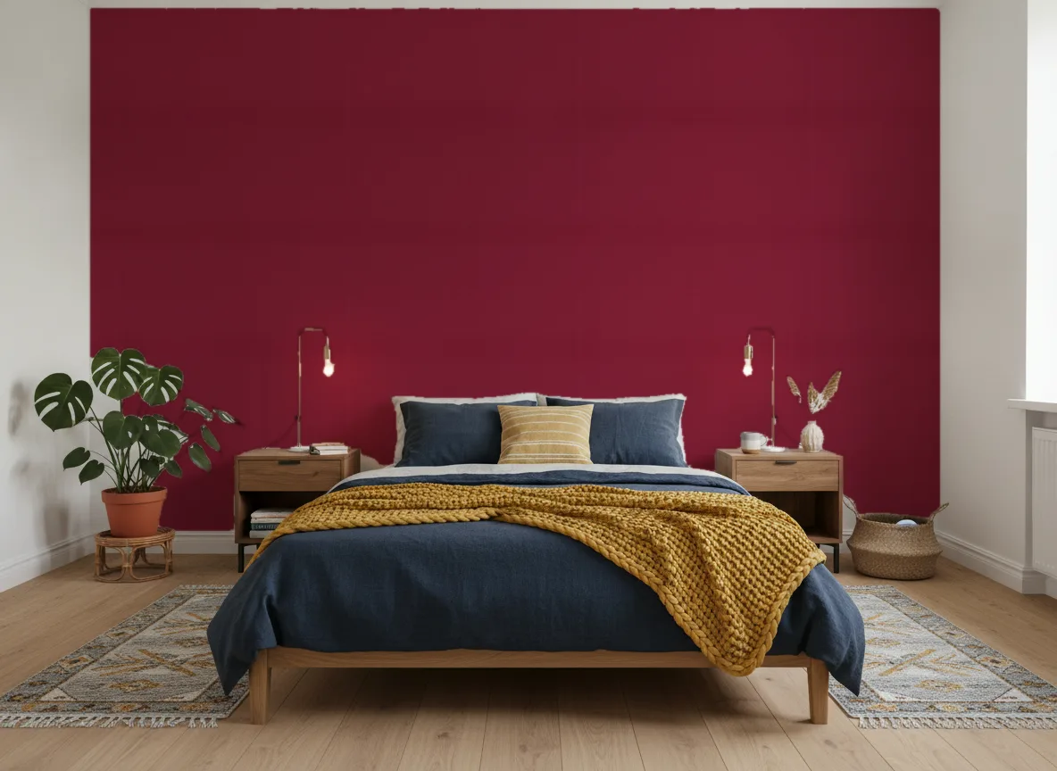 Eos Color 2 — Sypialnia z granatową pościelą