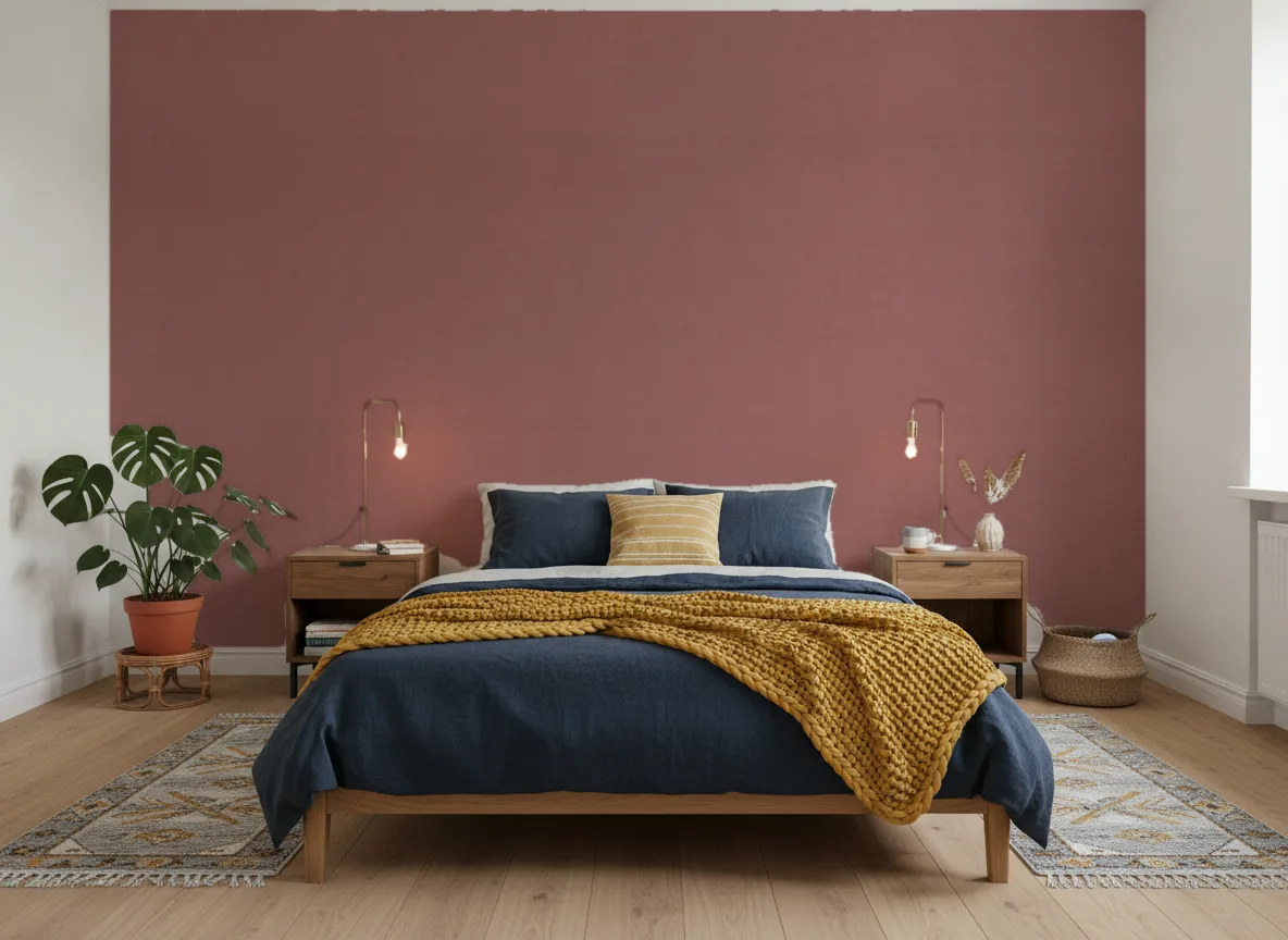 Eos Color 3 — Sypialnia z granatową pościelą