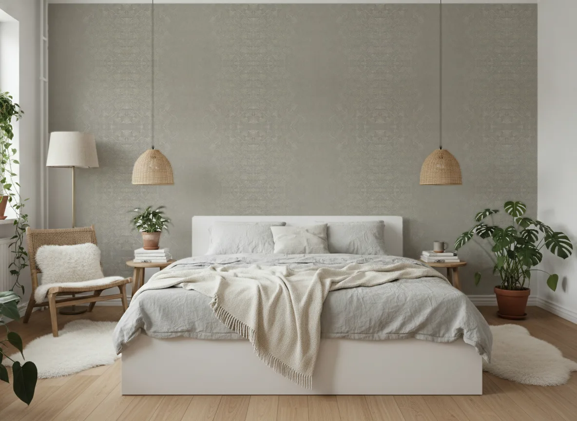 Songket Nature Precieuse – Textures — Sypialnia skandynawska