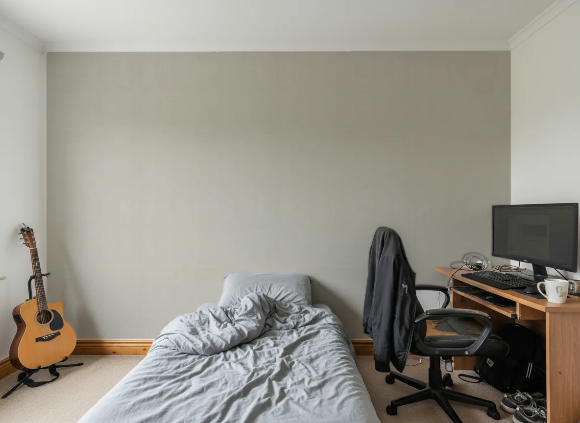 Nérikomi Texture Cerame — Pokój nastolatka — ściana za łóżkiem