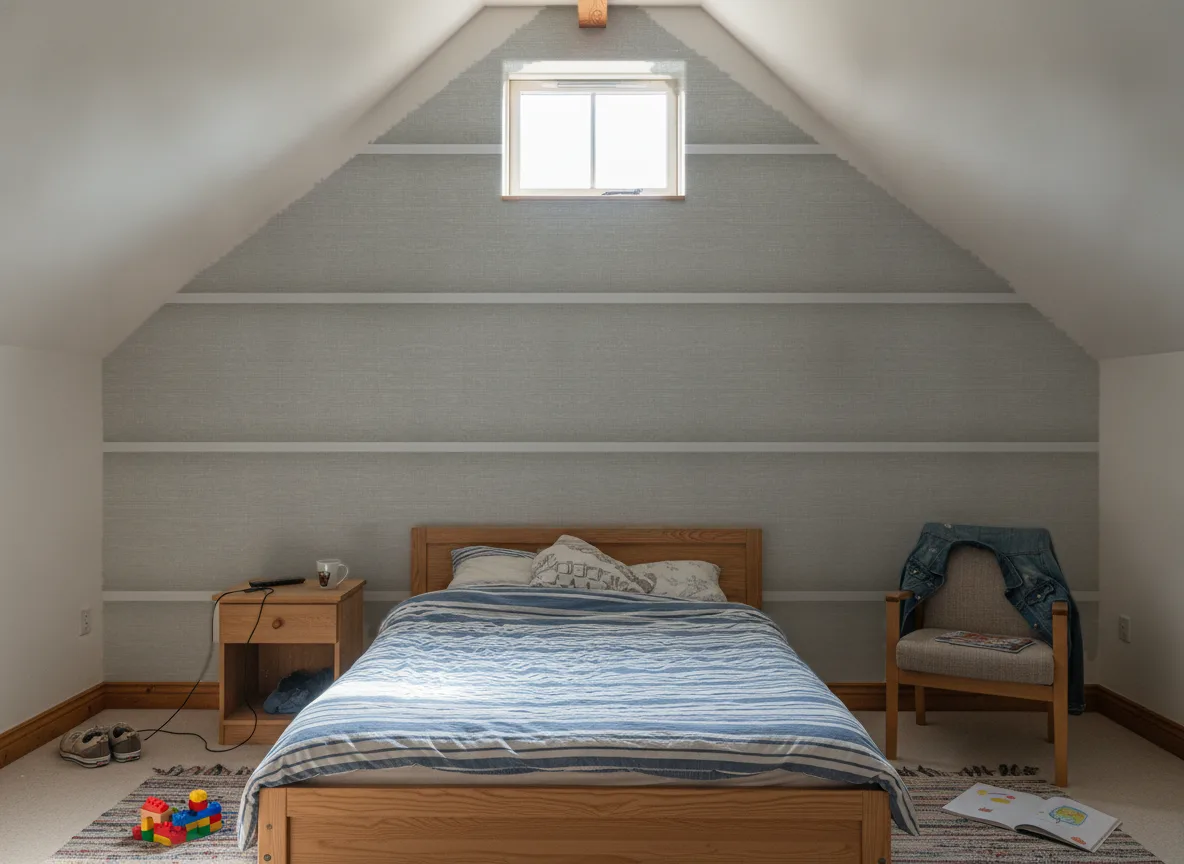 Carioca Rio Madeira — Sypialnia na poddaszu — ściana szczytowa