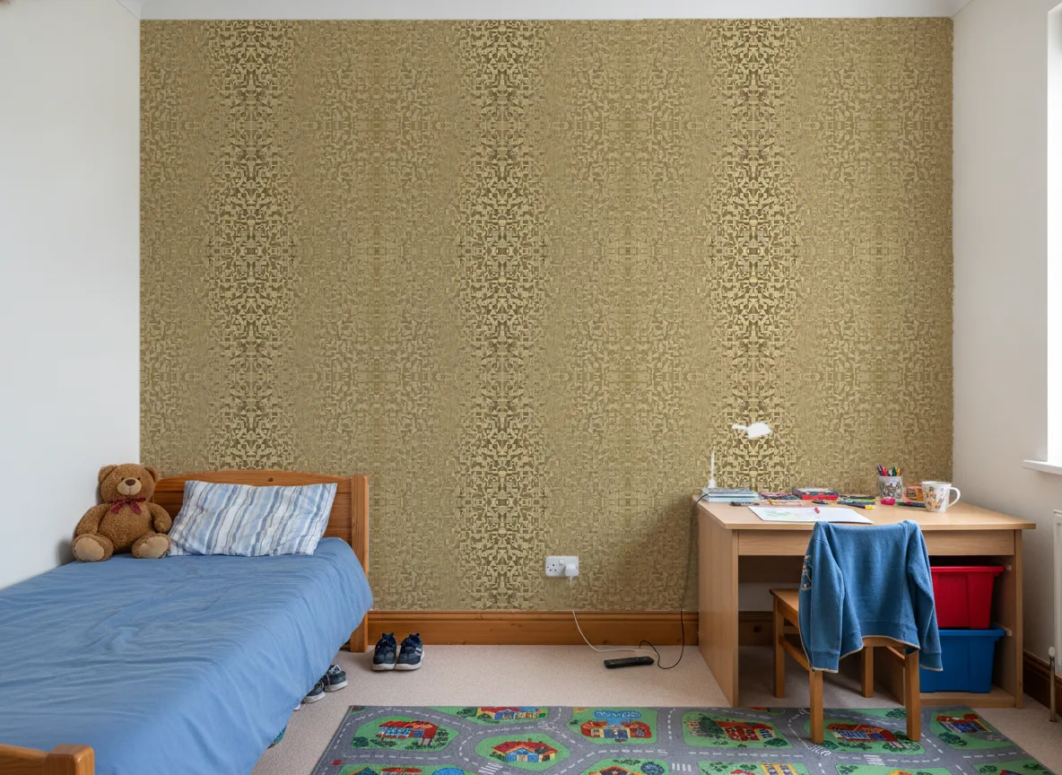 Veladero Textures Metalliques — Pokój dziecka — ściana za łóżkiem i biurkiem
