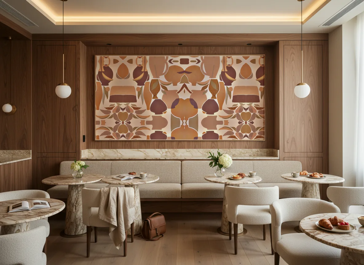 Vallauris — Restauracja hotelowa — pole nad ławą