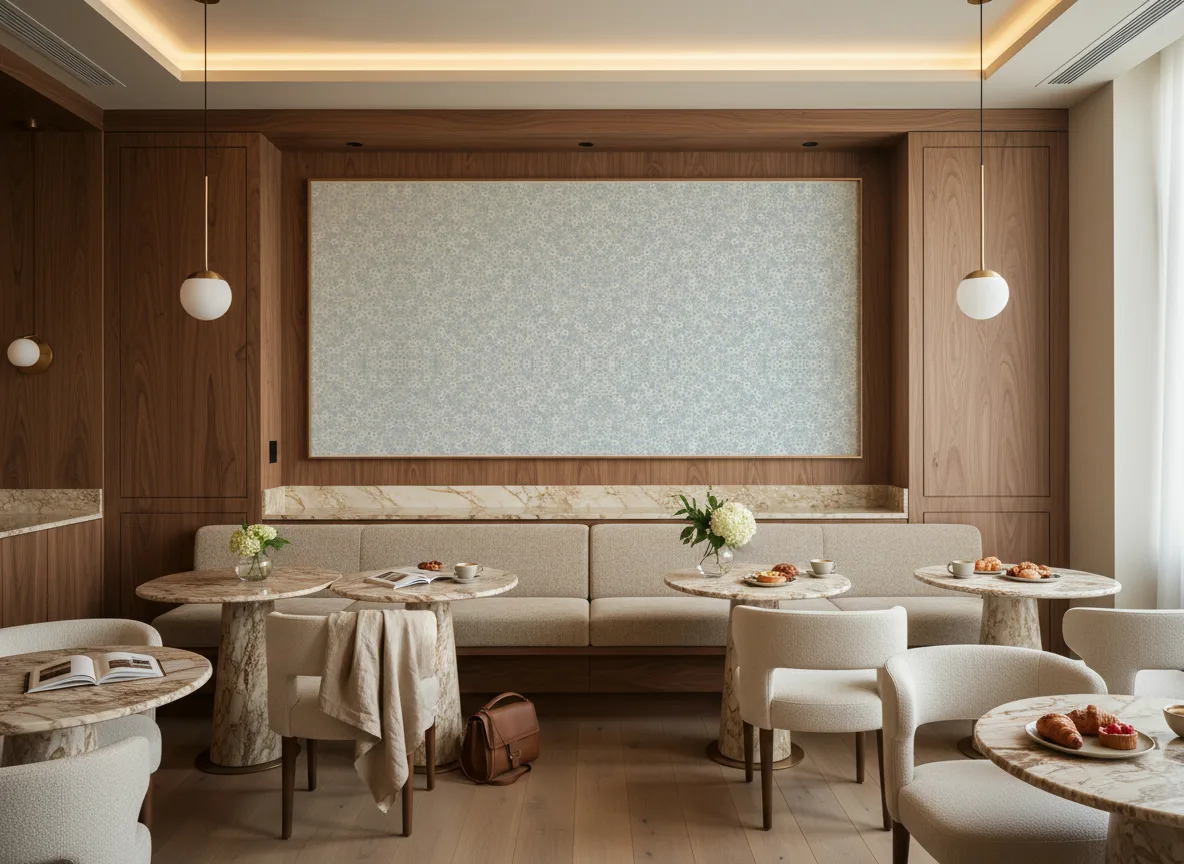 Kwiaty — Restauracja hotelowa — pole nad ławą