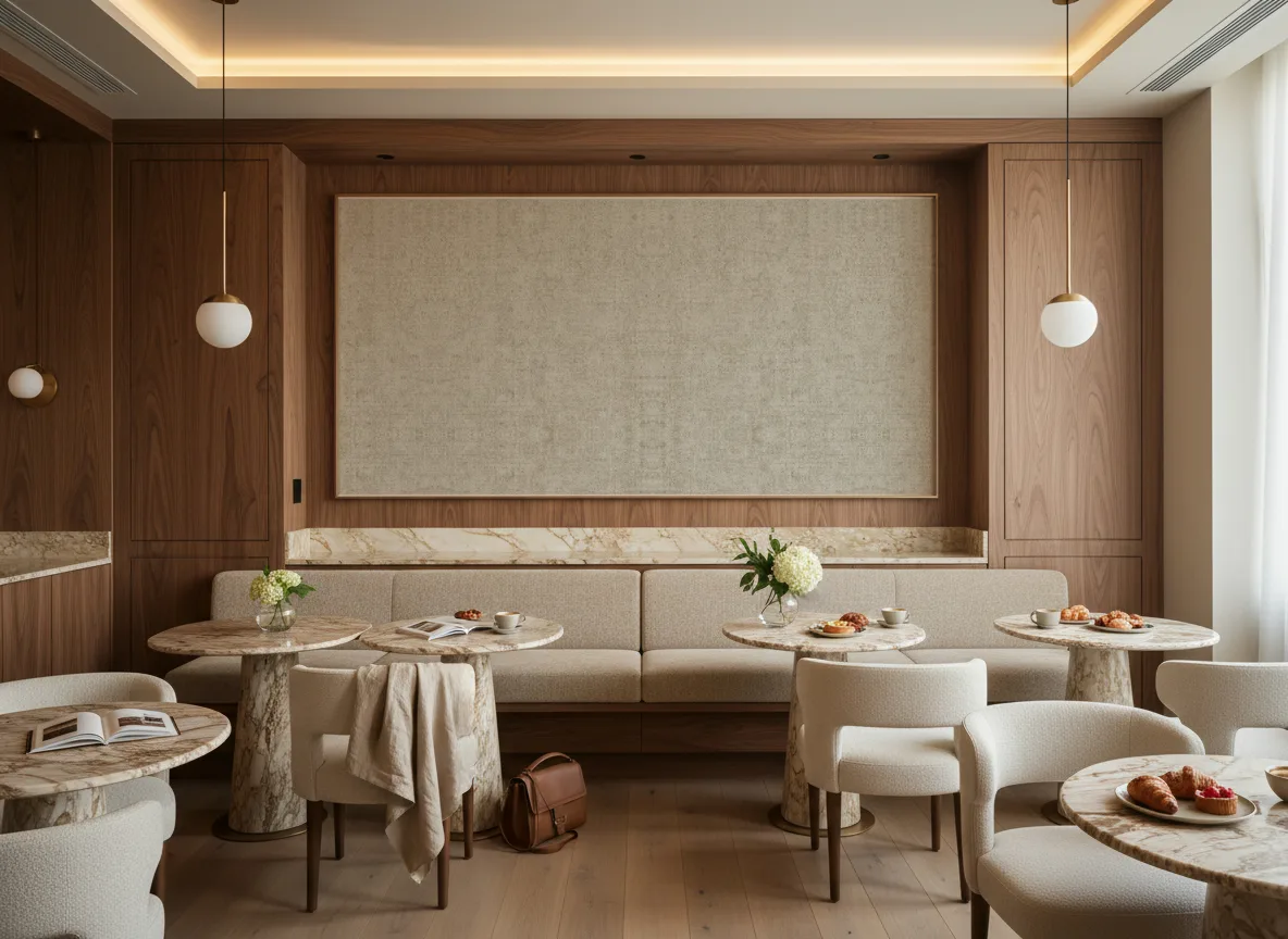 Vinacoustic Stone — Restauracja hotelowa — pole nad ławą
