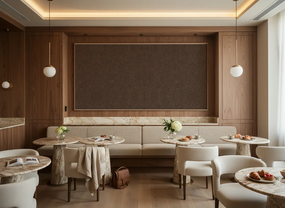 Tapeta obiektowa Bruce W15 — Restauracja hotelowa — pole nad ławą