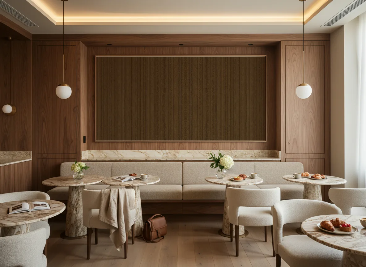 Tapeta obiektowa Cora W18 — Restauracja hotelowa — pole nad ławą