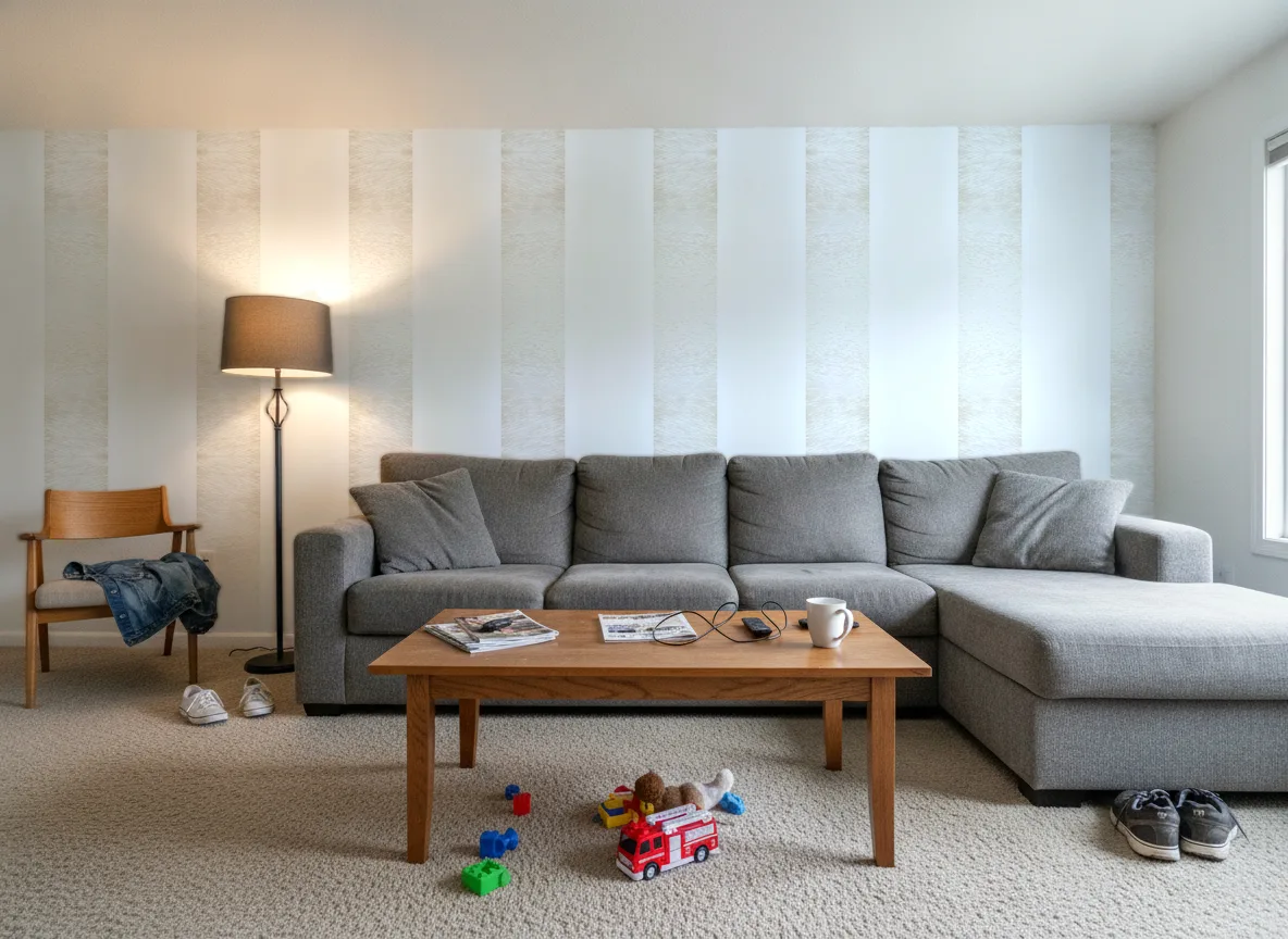 Come — Salon w domu — ściana za sofą