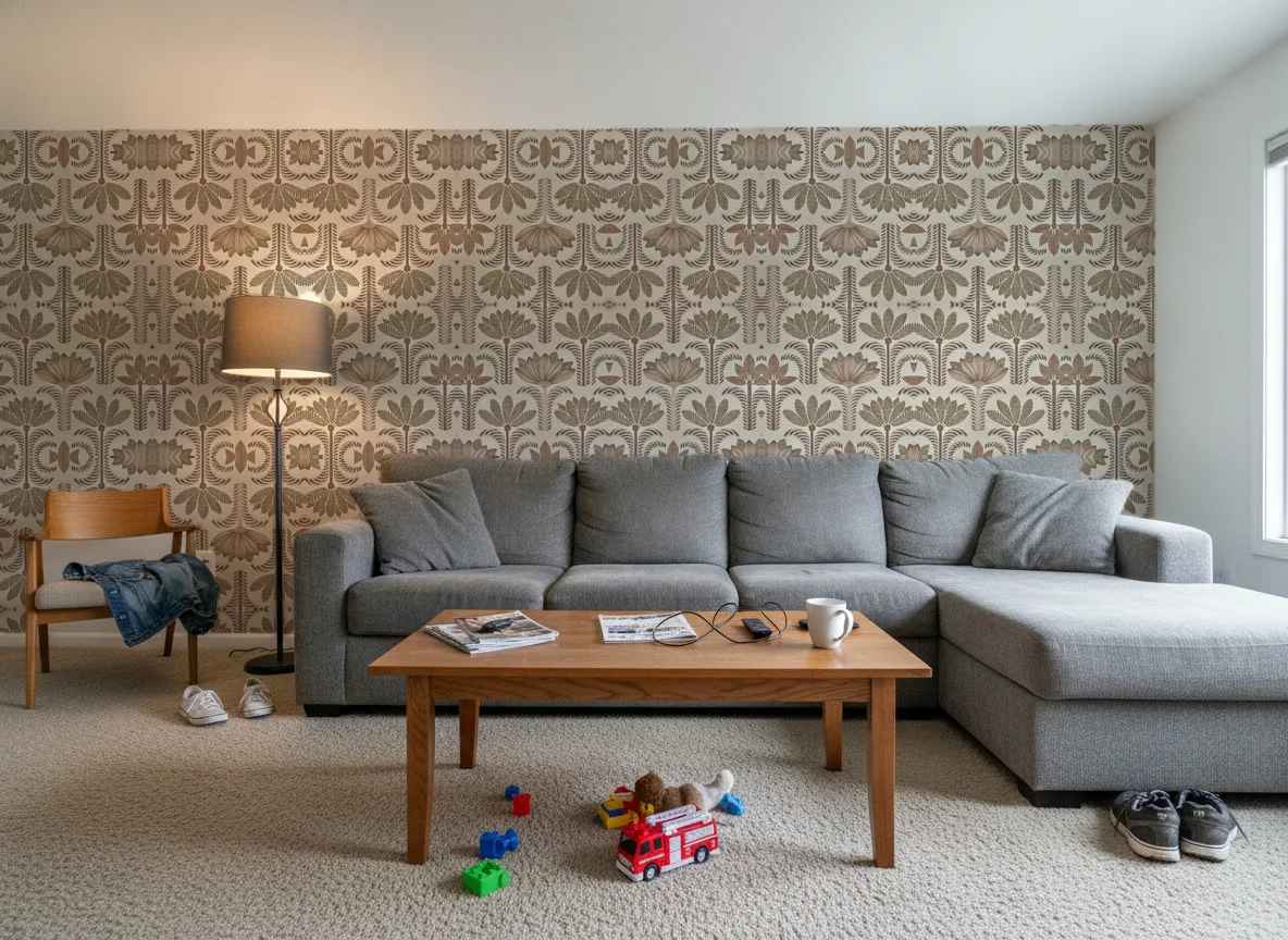 Dattara — Salon w domu — ściana za sofą