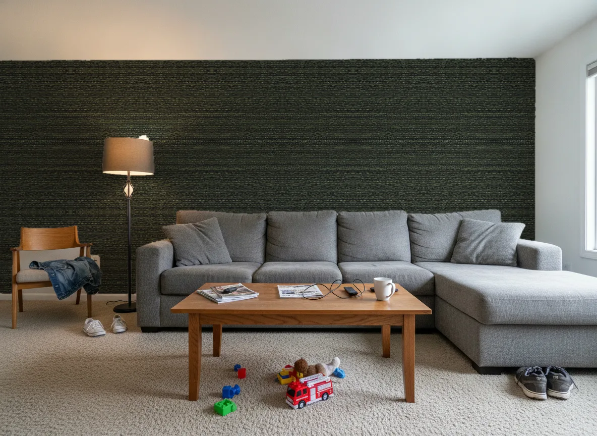 Saba Escambray — Salon w domu — ściana za sofą