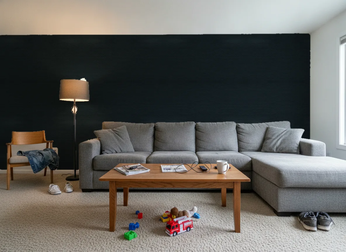 Tapeta obiektowa Ralph W47 — Salon w domu — ściana za sofą
