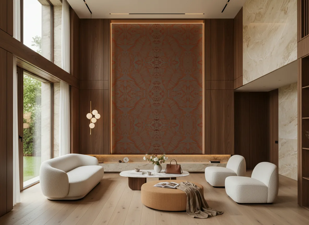 Hoja Escambray — Salon — wysoka ściana w ramie z drewna