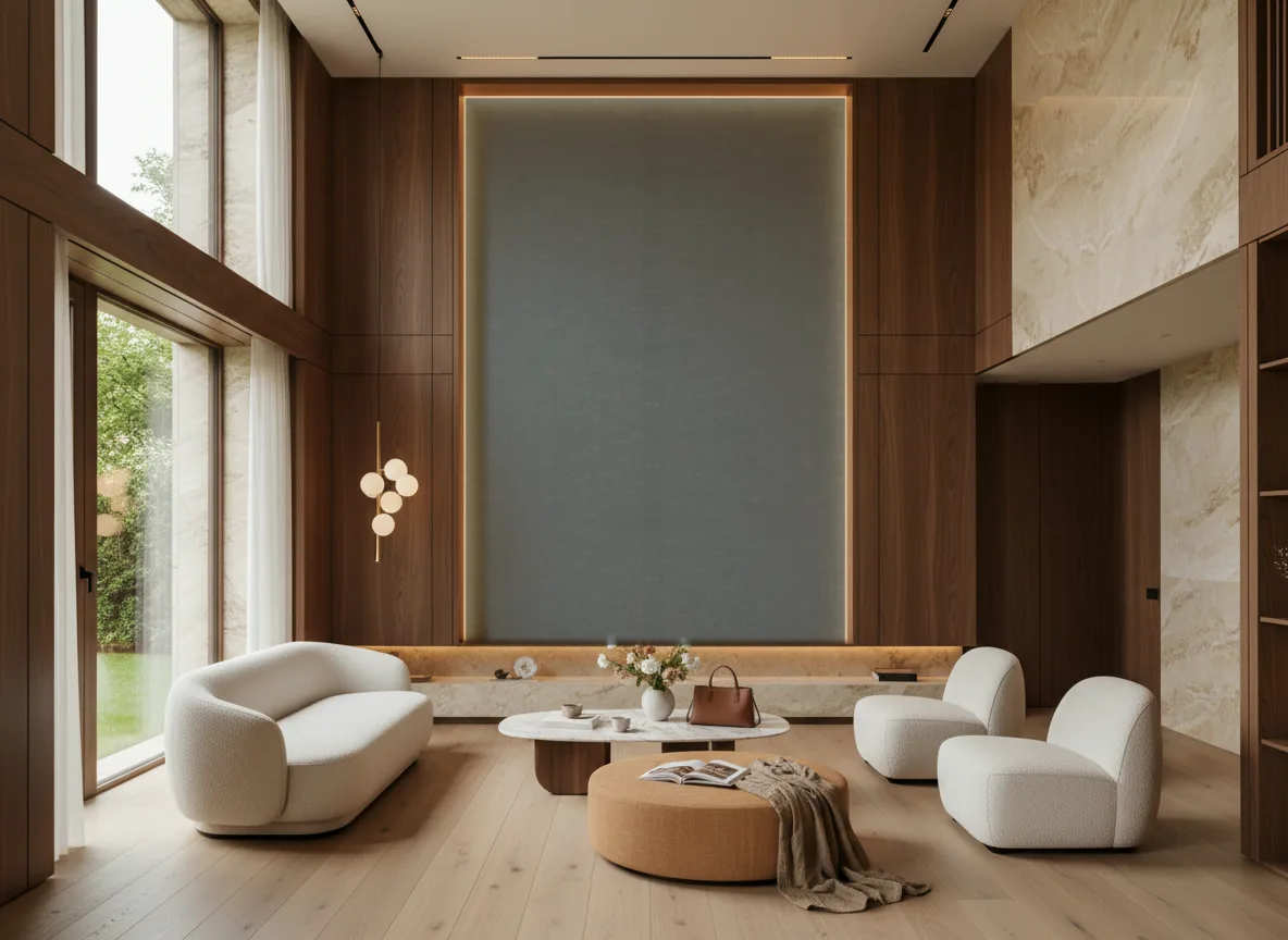 Bombay Exclusive — Salon — wysoka ściana w ramie z drewna