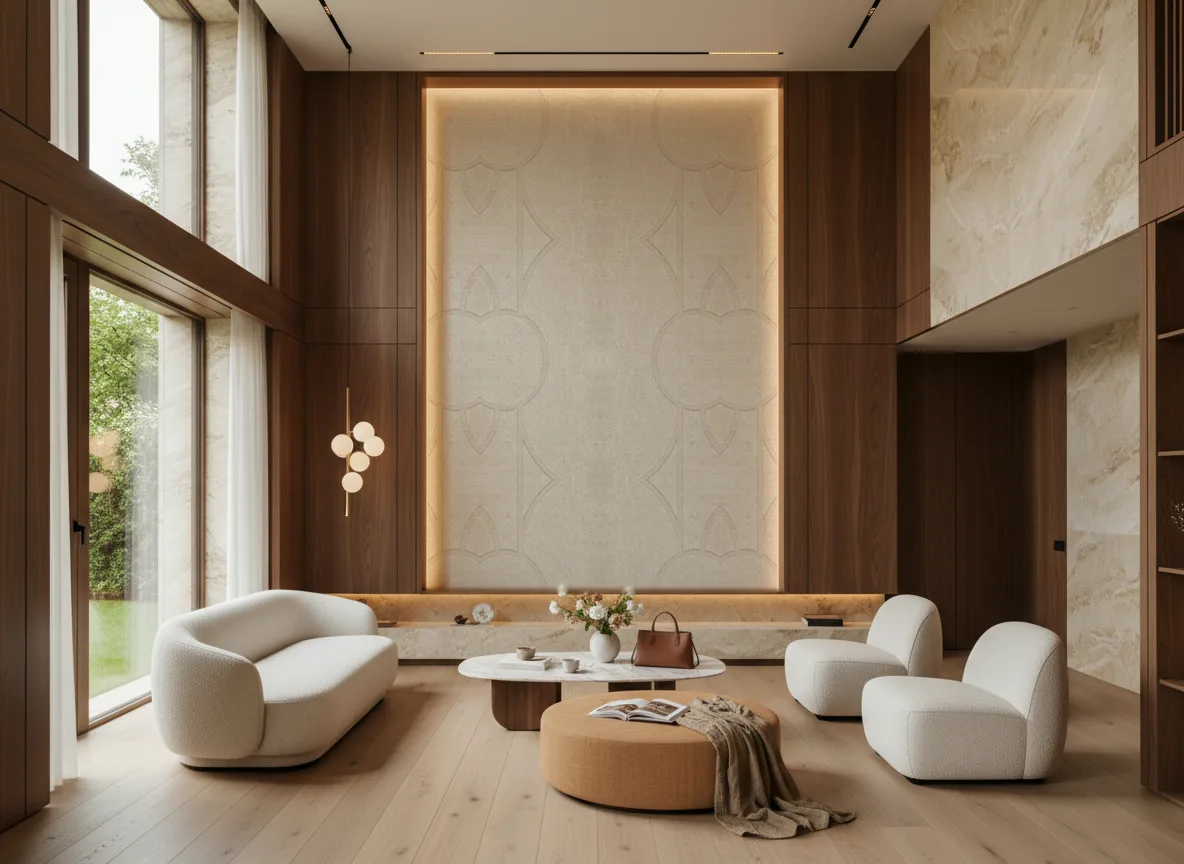 Polyform Vinacoustic Galeo — Salon — wysoka ściana w ramie z drewna