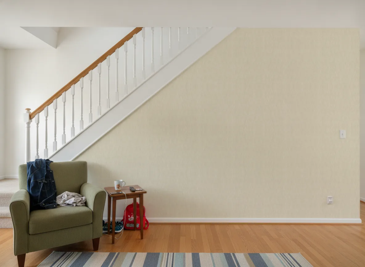 Keramos Texture Cerame — Schody w domu — ściana wzdłuż biegu