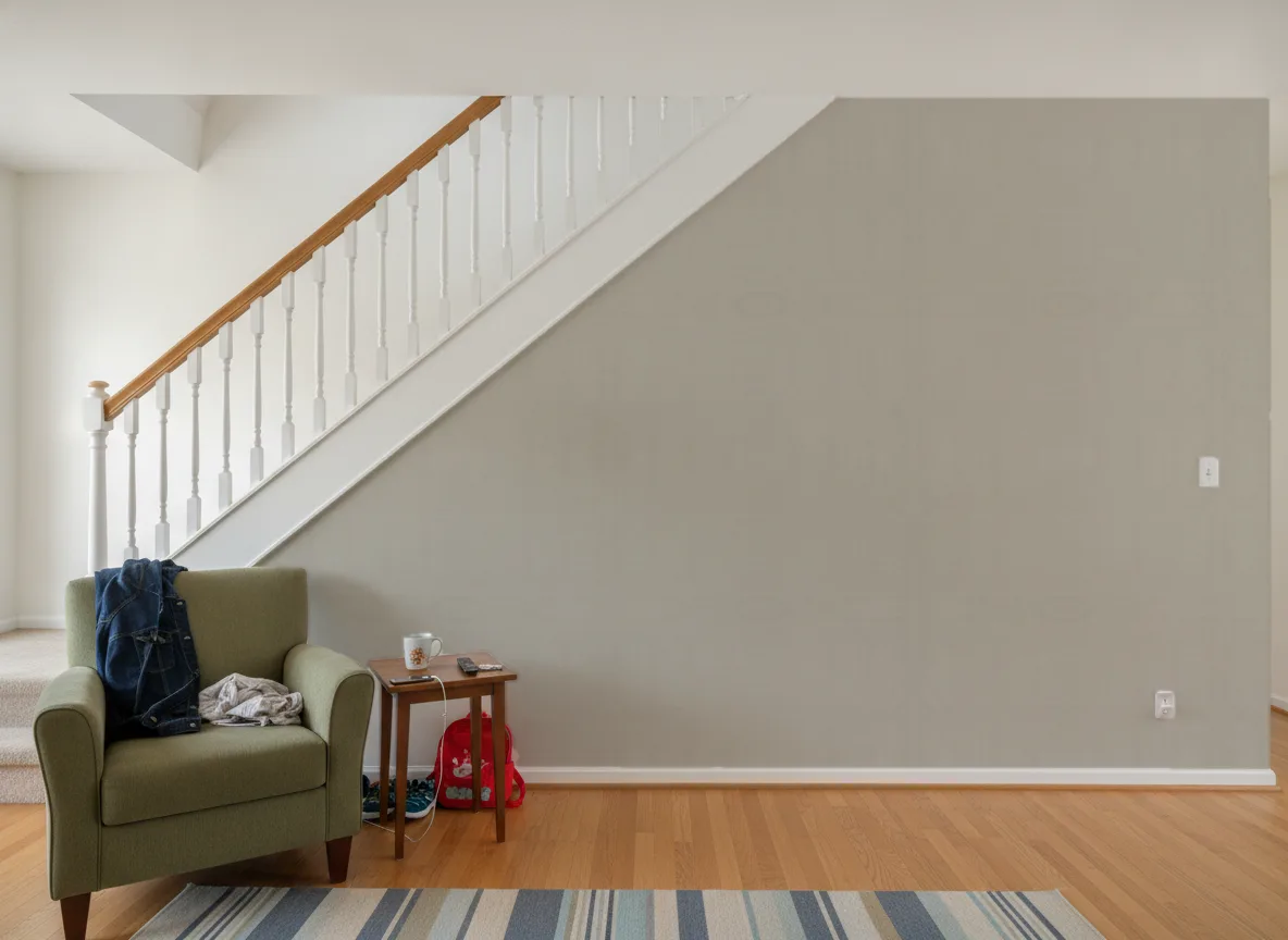 Nérikomi Texture Cerame — Schody w domu — ściana wzdłuż biegu