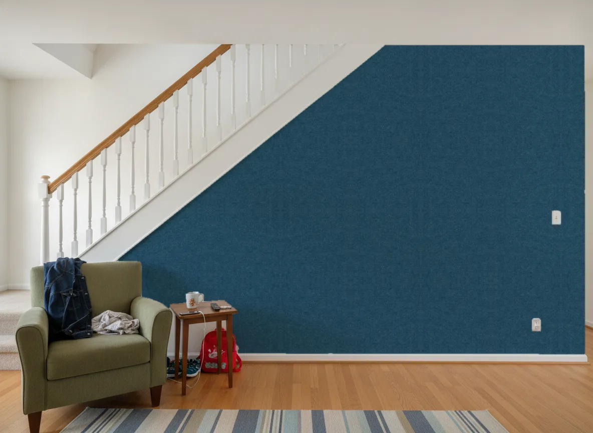Slimwall Tiles — Schody w domu — ściana wzdłuż biegu
