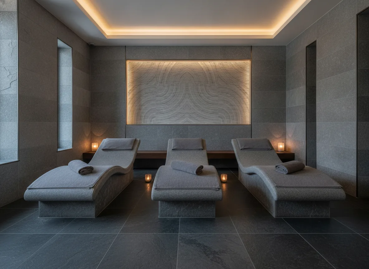 Alentours — Spa w szarym kamieniu — podświetlona wnęka